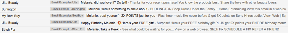 Personalized Subject Lines 